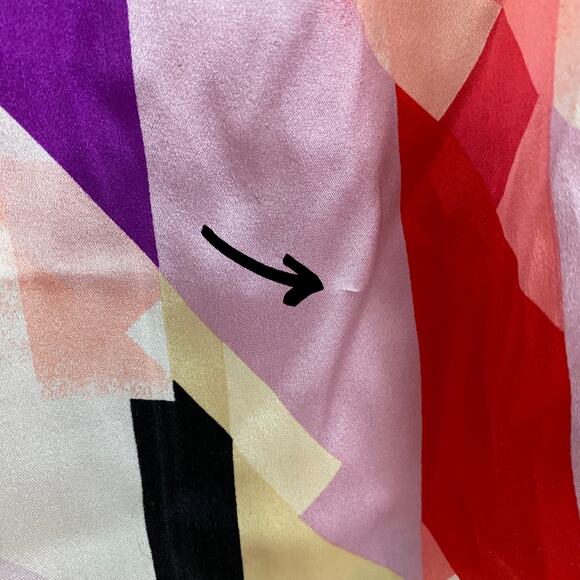 White House Black Market Multicolor Geometric Silk Stretch Tank Top Blouse - 4 - Picture 7 of 9